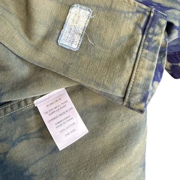 R13 Repurposed Garment Grateful Dead Tie Dye Skull Rose Surplus Shirt Jacket - Picture 7 of 8